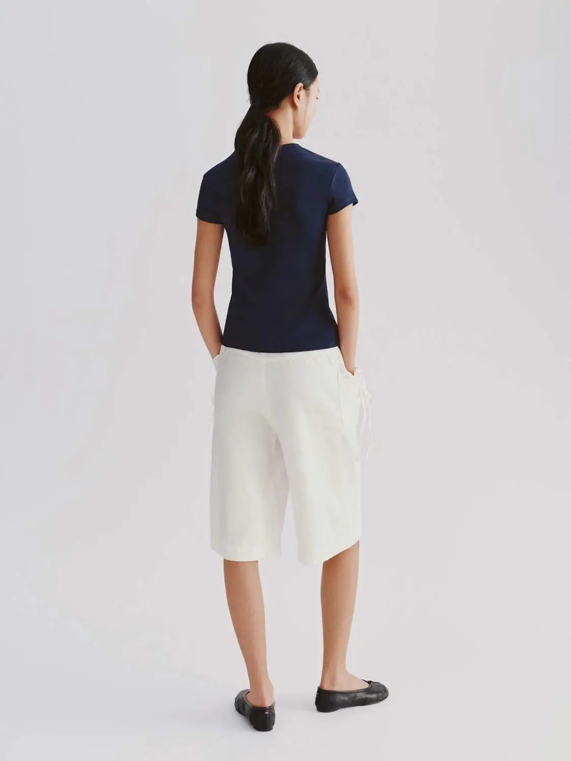 Ruffle Bow Detail Cropped Wide Leg Pants