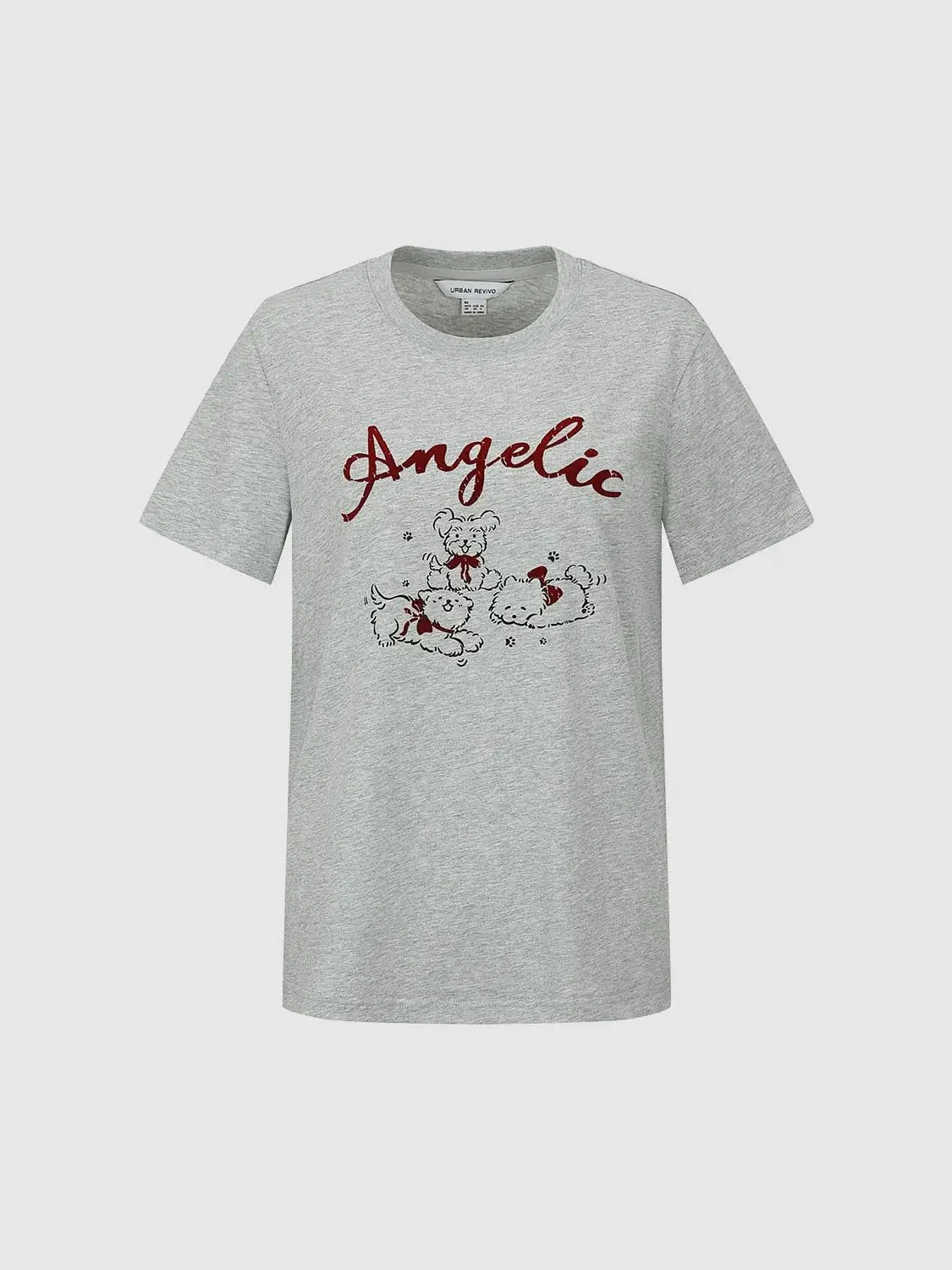 Cotton Angelic Bear Print Graphic T-Shirts