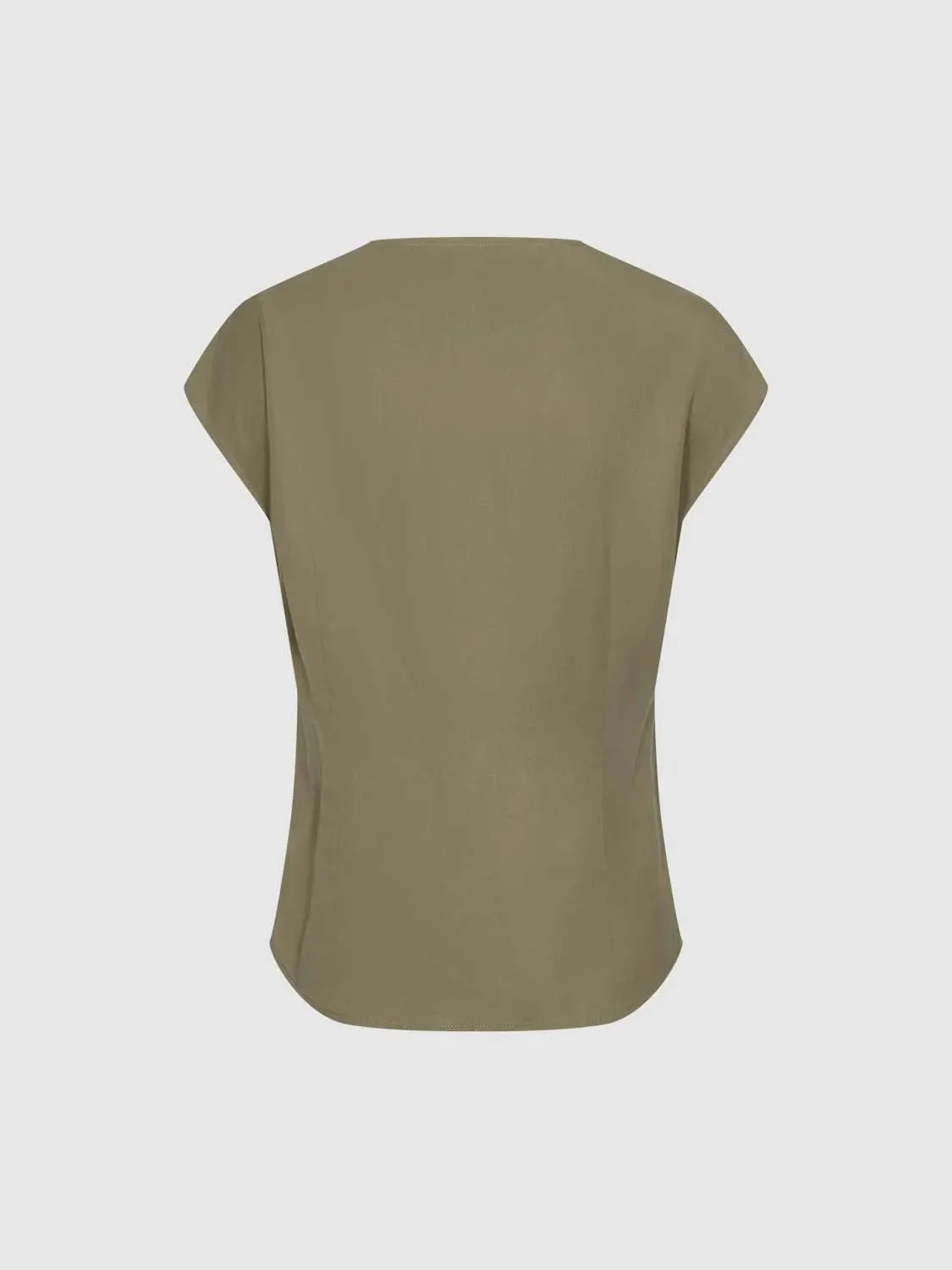 14476-front-knot-v-neck-cap-sleeve-overhead-shirts-5.webp Front Knot V-Neck Cap Sleeve Overhead Shirts