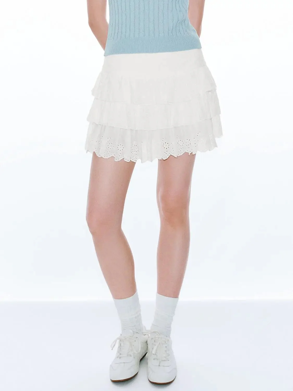14522-belted-lace-detail-tiered-a-line-mini-skirts-9.webp Belted Lace Detail Tiered A-Line Mini Skirts