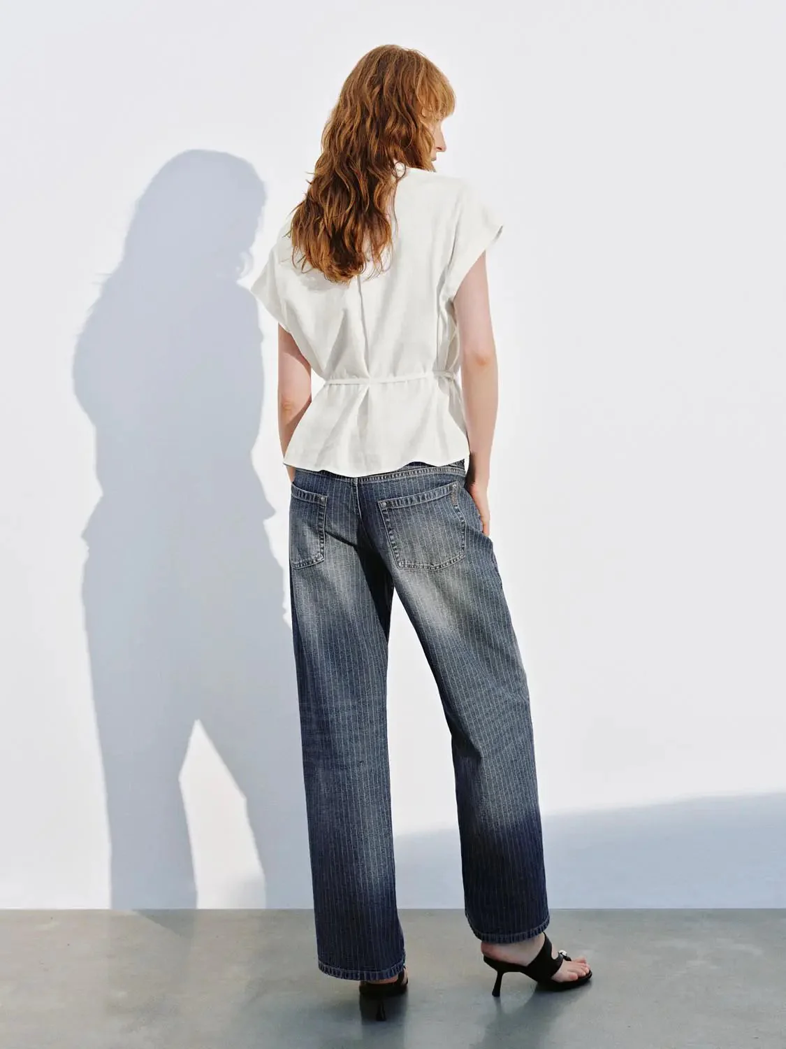Cap Sleeve V-Neck Loose-Fit Shirts