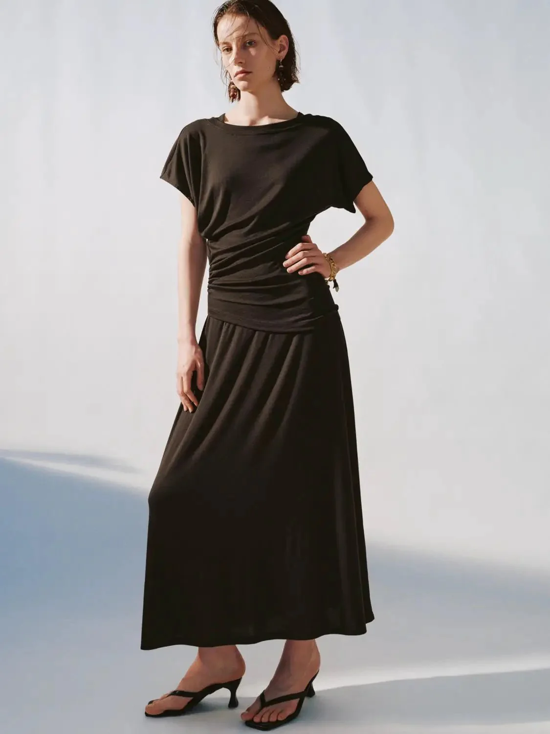 1462-boat-neck-strappy-draped-midi-dresses-12.webp Boat Neck Strappy Draped Midi Dresses