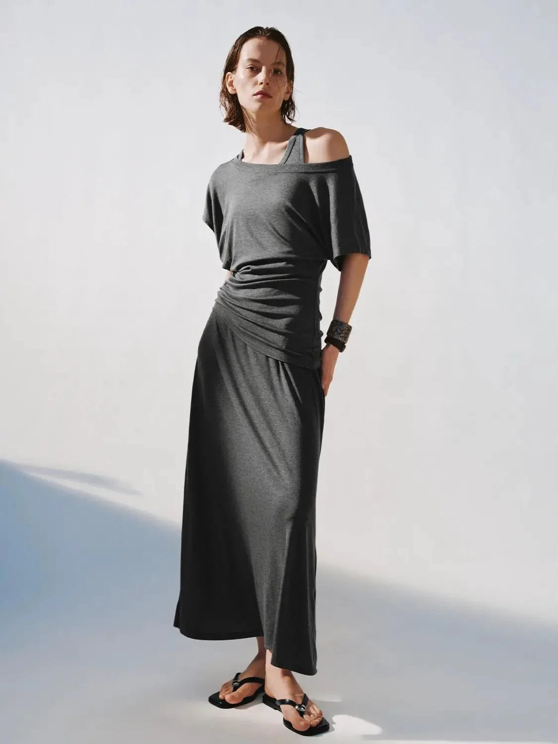 1462-boat-neck-strappy-draped-midi-dresses-17.webp Boat Neck Strappy Draped Midi Dresses