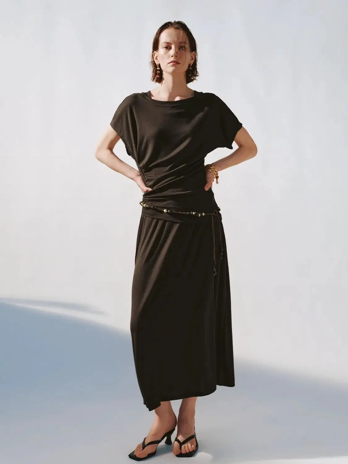 1462-boat-neck-strappy-draped-midi-dresses-18.webp Boat Neck Strappy Draped Midi Dresses