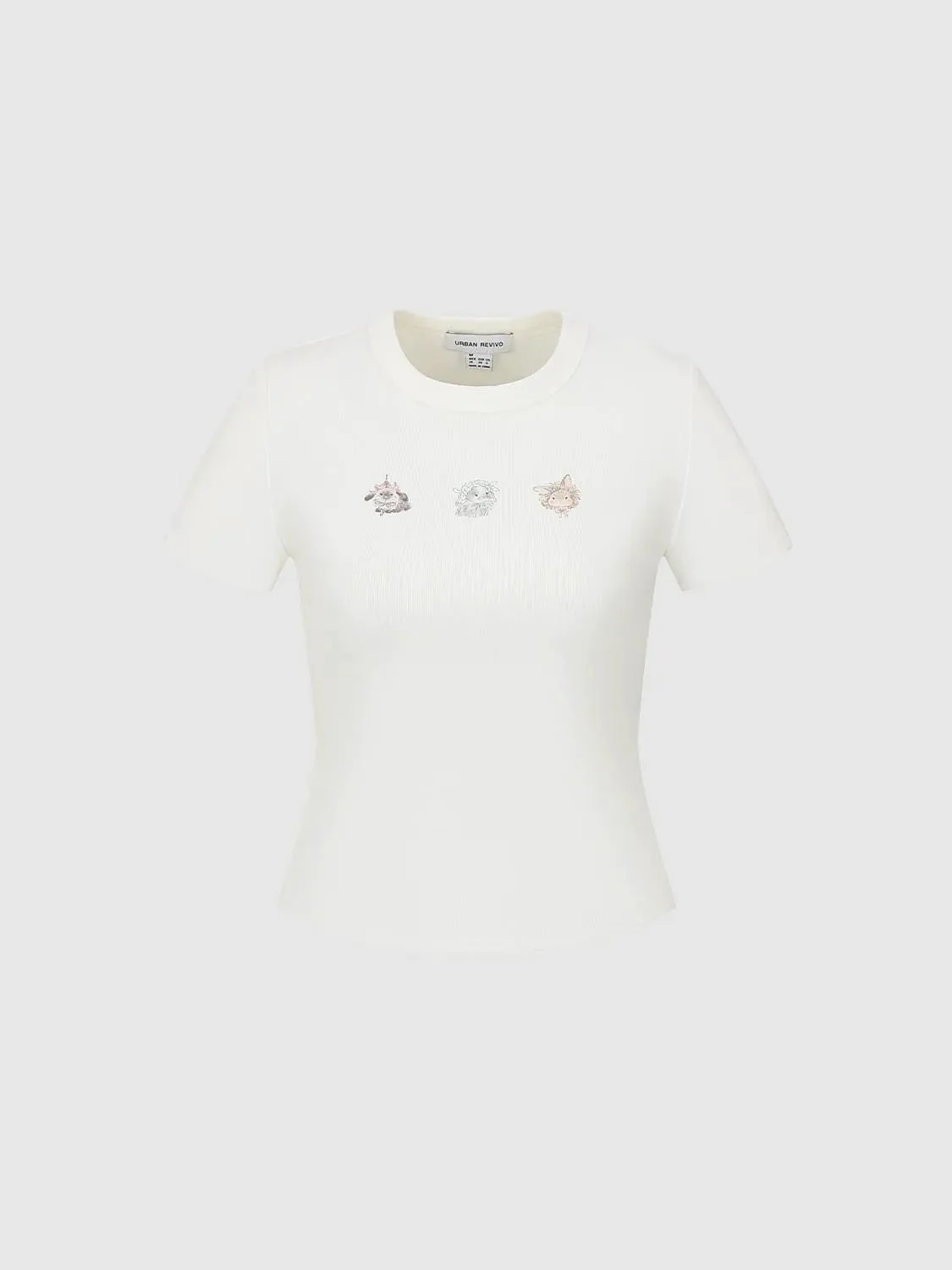 14645-cotton-blend-embroidered-animal-faces-t-shirt-1.webp Cotton Blend Embroidered Animal Faces T Shirt