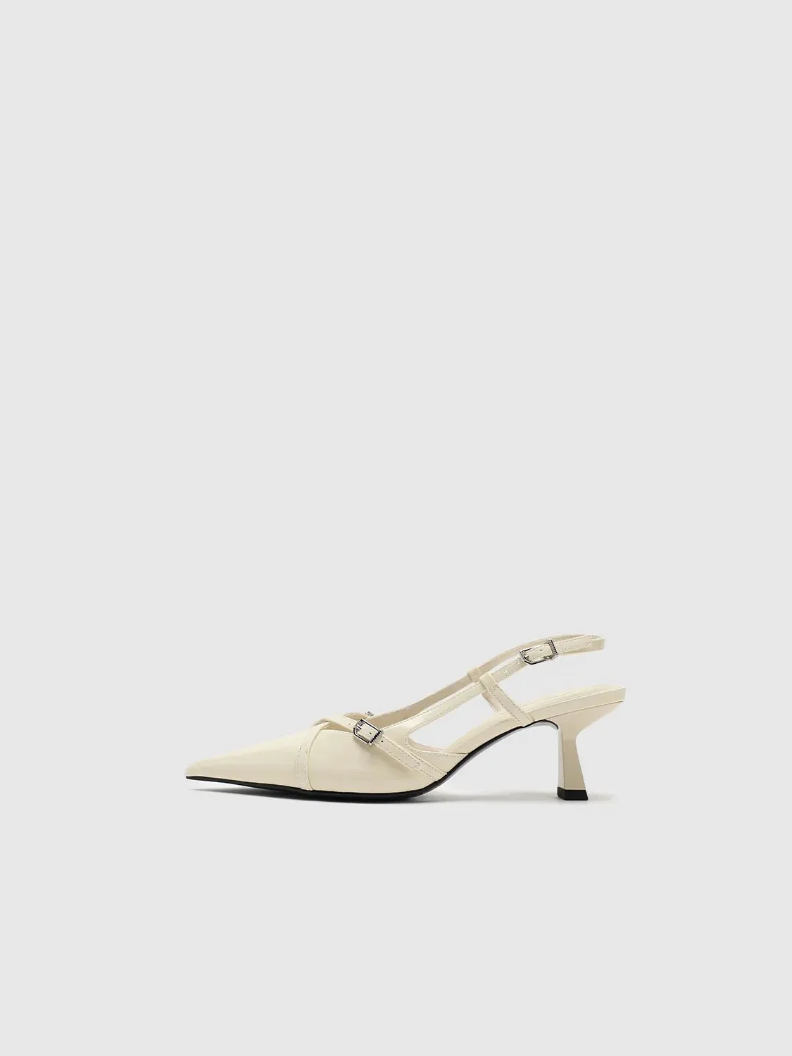 14651-cream-patent-look-elegant-point-toe-mid-heel-slingbacks-2.webp Cream Patent Look Elegant Point Toe Mid Heel Slingbacks