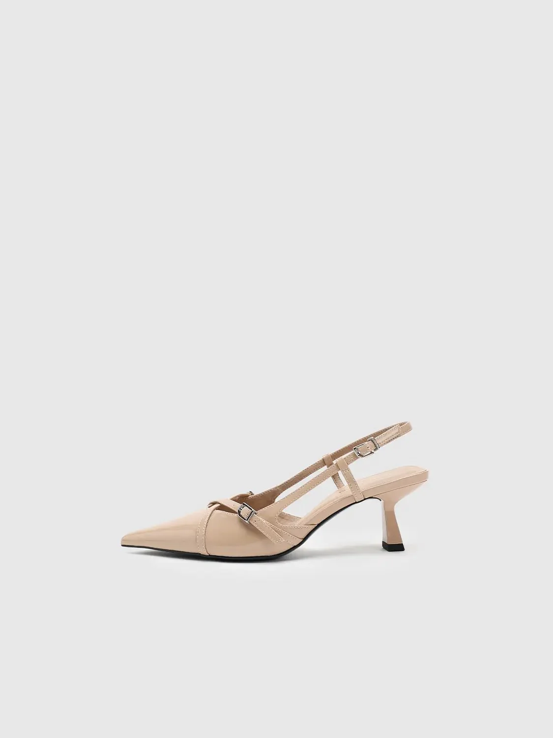 14651-cream-patent-look-elegant-point-toe-mid-heel-slingbacks-8.webp Cream Patent Look Elegant Point Toe Mid Heel Slingbacks