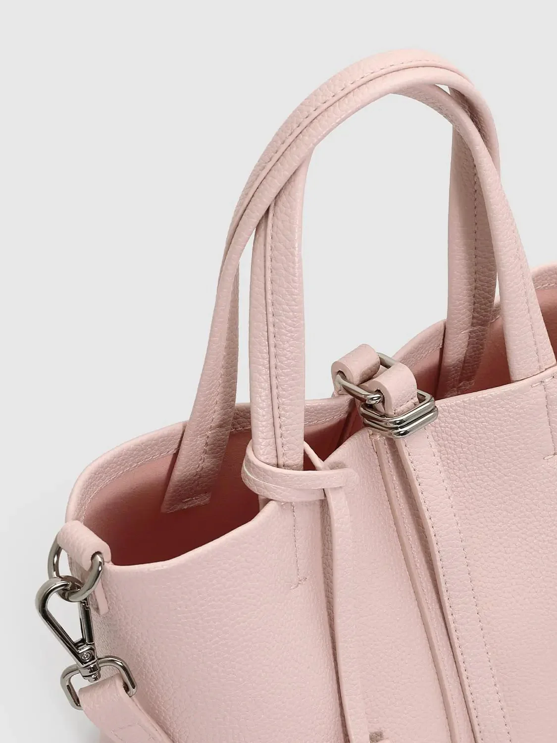 Faux Leather Handle Shoulder Bags