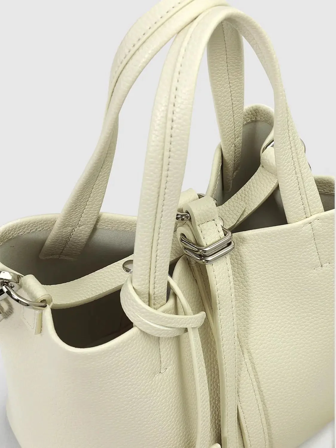 Faux Leather Handle Shoulder Bags