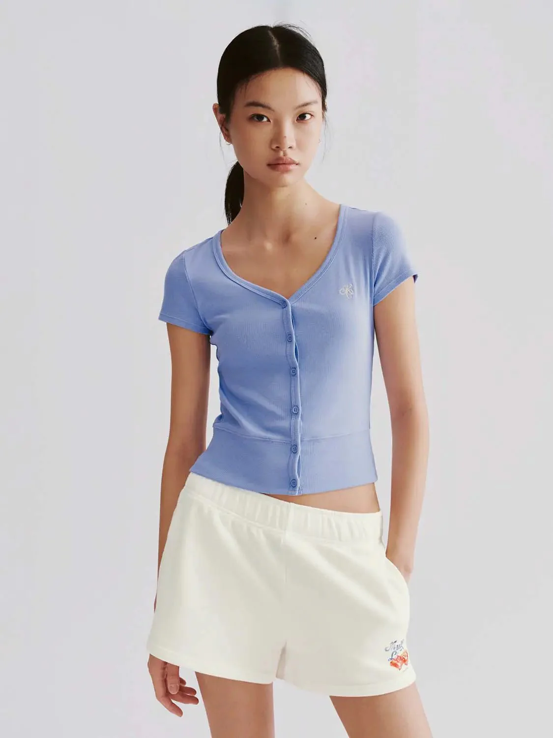 14802-blue-m-blue-m-variation-1.webp Button Detail Viscose Cotton Knit Cardigan