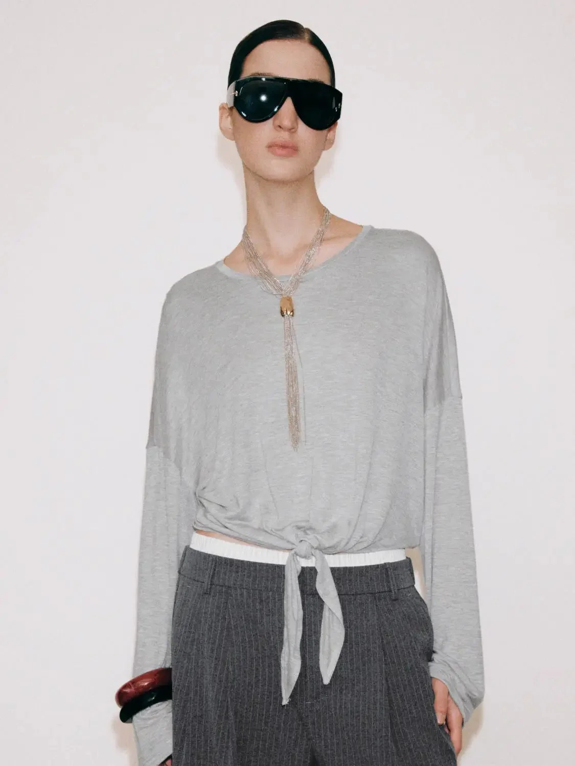 14849-lyocell-front-knot-crew-neck-long-sleeve-t-shirts-18.webp Lyocell Front Knot Crew Neck Long Sleeve T Shirts