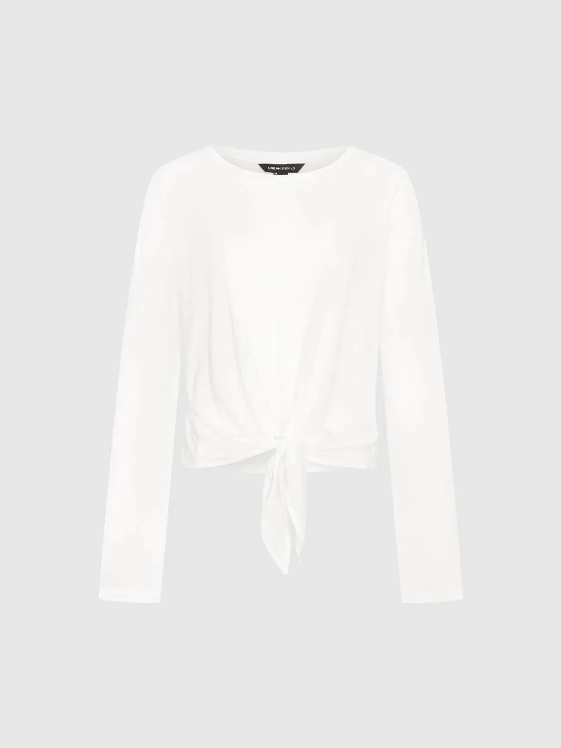 14849-lyocell-front-knot-crew-neck-long-sleeve-t-shirts-7.webp Lyocell Front Knot Crew Neck Long Sleeve T Shirts