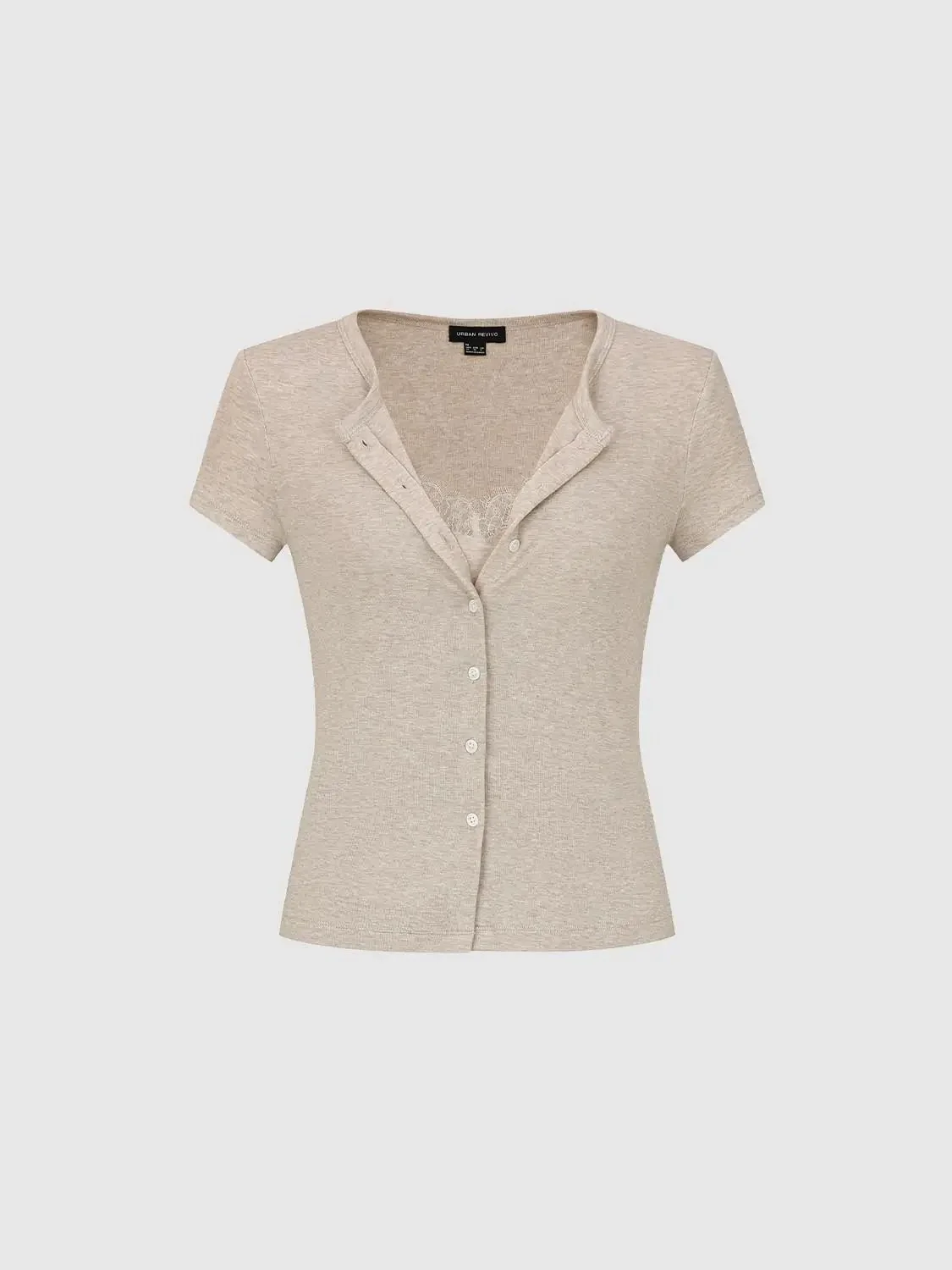 1485-lyocell-wool-blend-button-up-lace-t-shirt-1.webp Lyocell Wool Blend Button Up Lace T Shirt