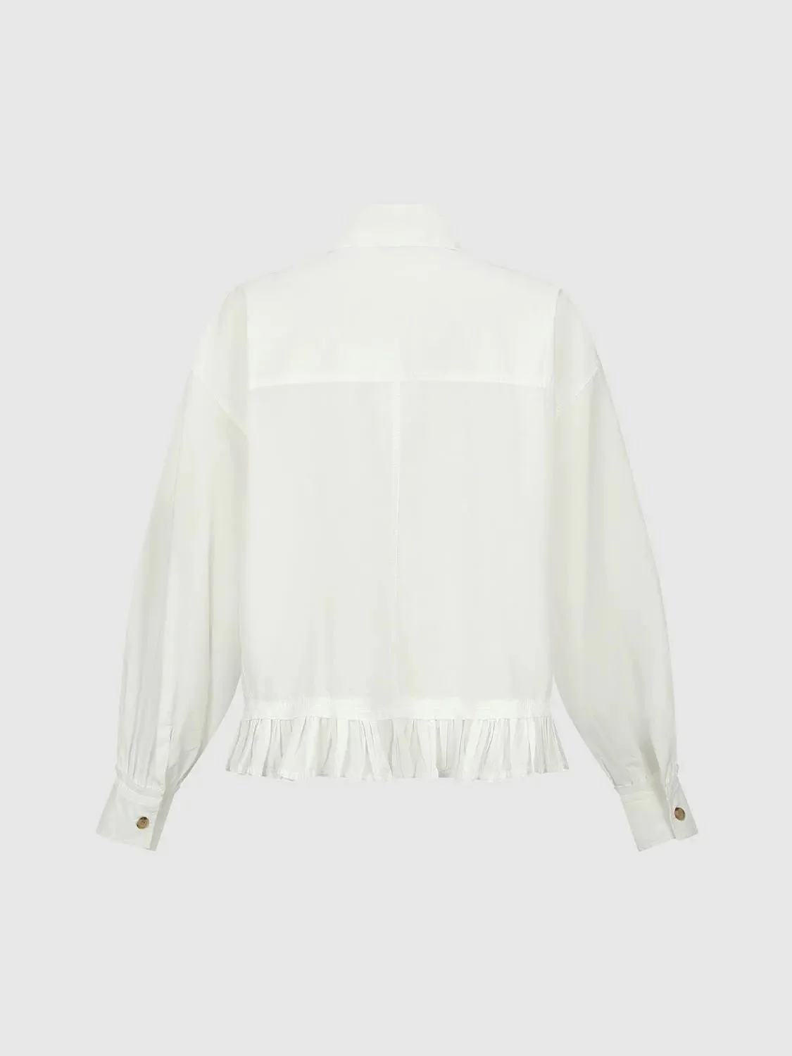 Ruffle Trim Shirring Detail Shirts