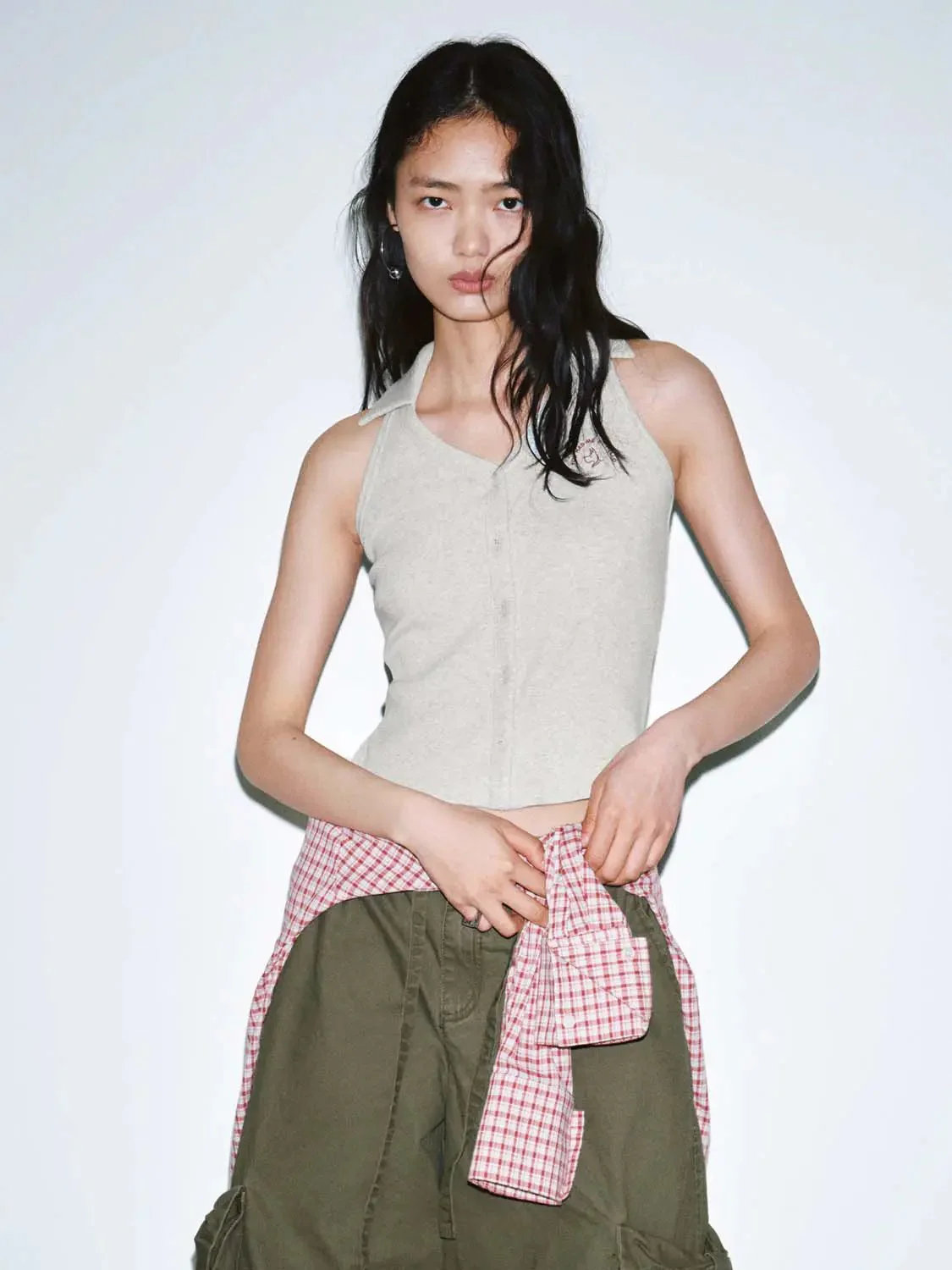 1492-cotton-polo-collar-with-button-detail-tank-top-26.webp Cotton Polo Collar With Button Detail Tank Top