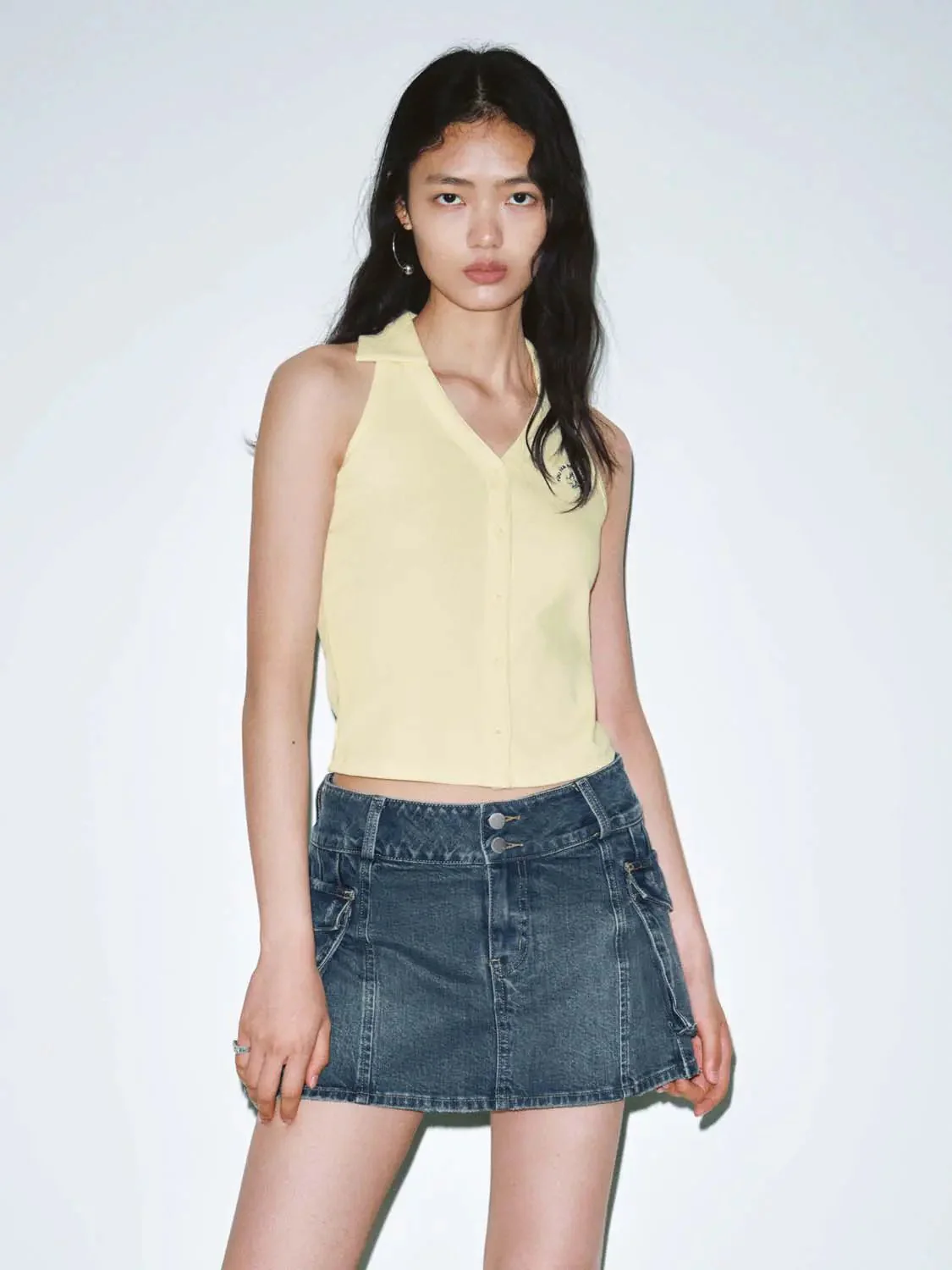 1492-cotton-polo-collar-with-button-detail-tank-top-27.webp Cotton Polo Collar With Button Detail Tank Top