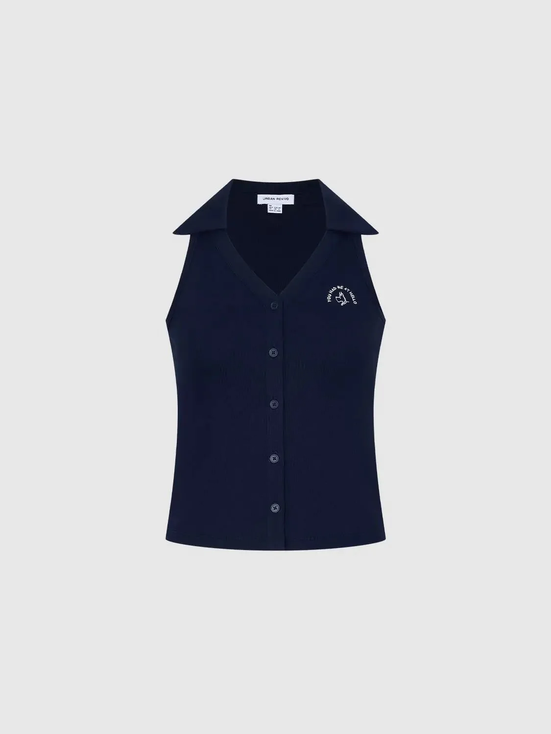 1492-cotton-polo-collar-with-button-detail-tank-top-7.webp Cotton Polo Collar With Button Detail Tank Top