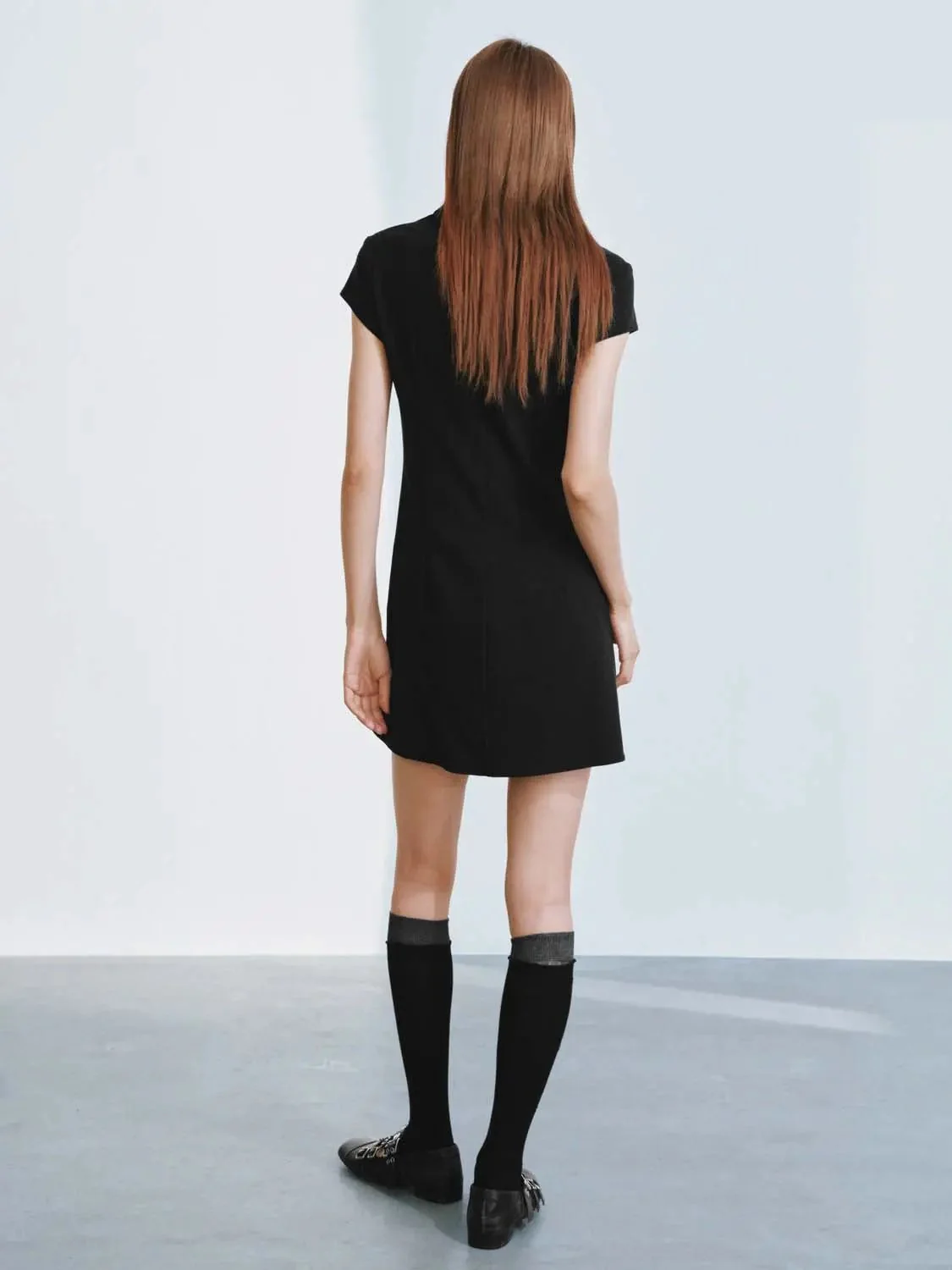 14942-viscose-blend-polo-neck-shirring-zip-up-mini-dress-6.webp Viscose Blend Polo Neck Shirring Zip Up Mini Dress