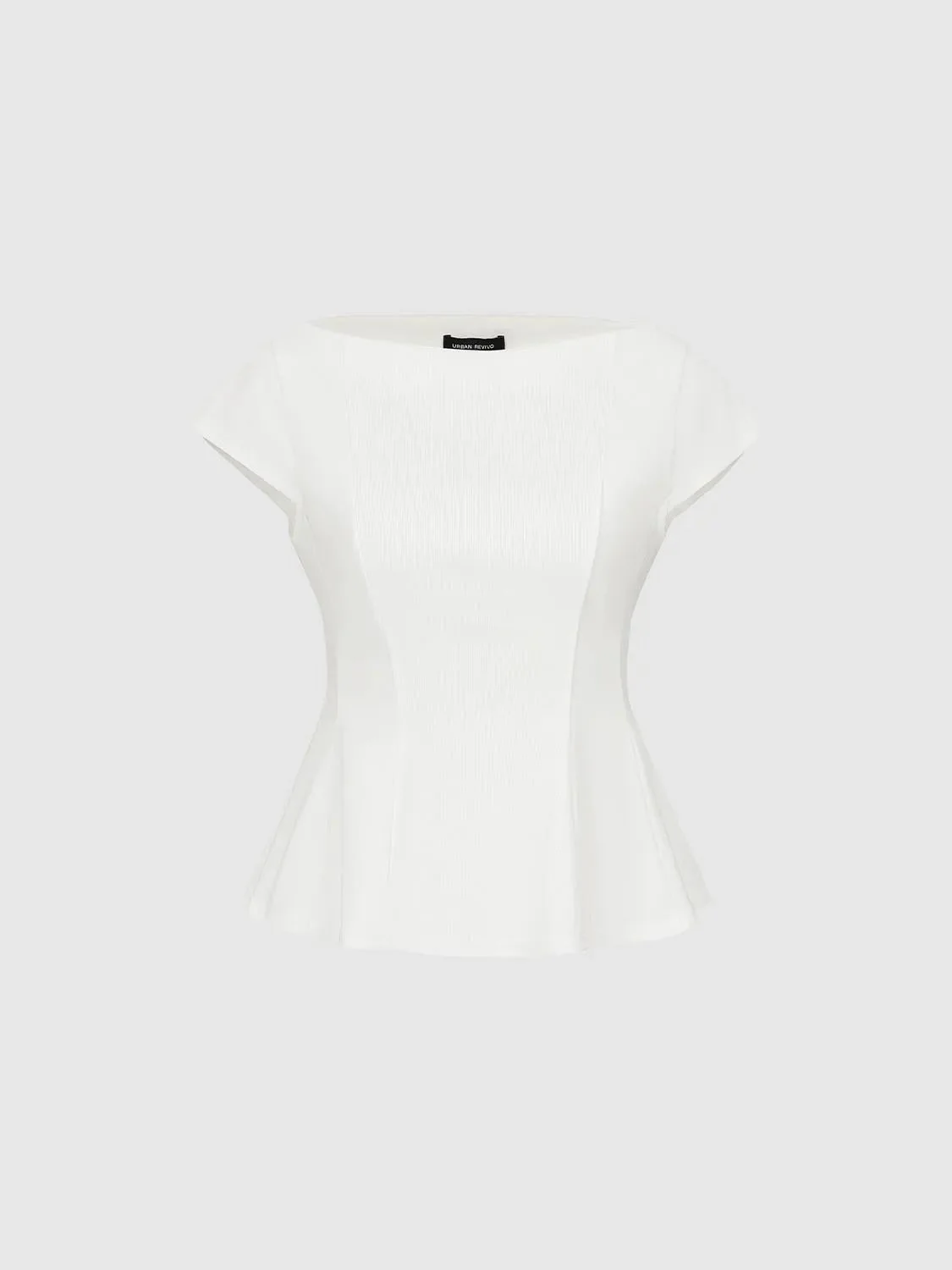 14970-cotton-blend-nipped-waist-cap-sleeve-top-7.webp Cotton Blend Nipped Waist Cap Sleeve Top