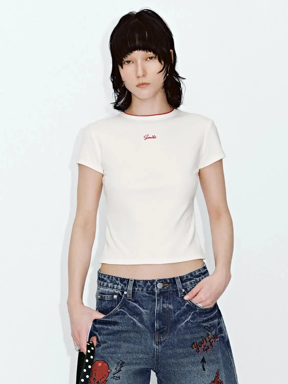 14999-cotton-lyocell-contrast-trim-embroidered-skinny-t-shirts-1.webp Cotton Lyocell Contrast Trim Embroidered Skinny T-Shirts