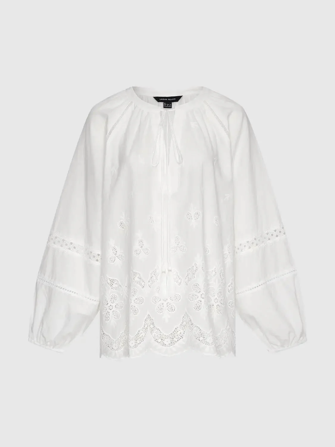 V-Neck Guipure Lace Overhead Shirts