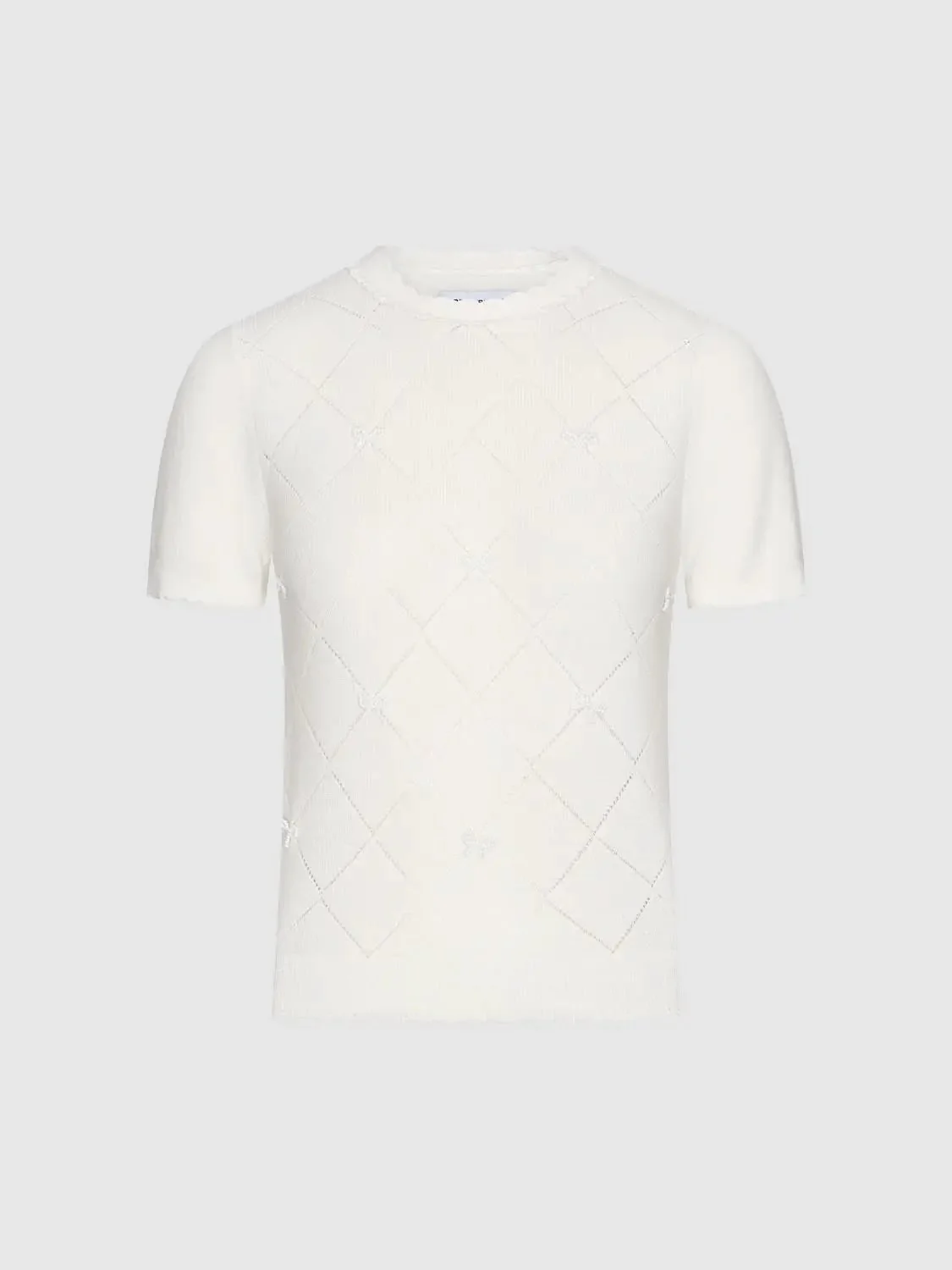 15198-bow-detail-check-knitted-t-shirts-7.webp Bow Detail Check Knitted T-Shirts