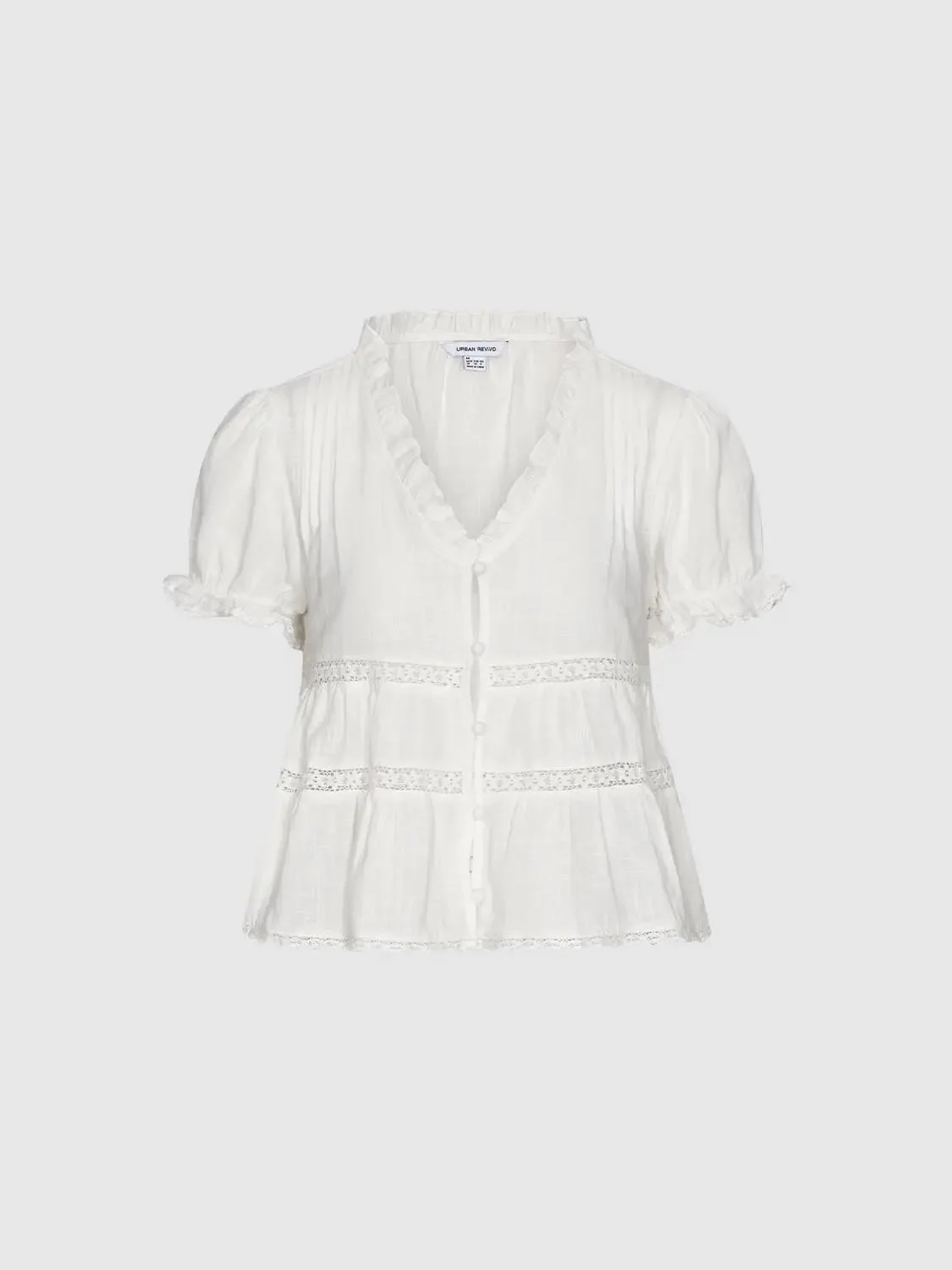 15221-ruffle-trim-lace-detail-v-neck-shirts-7.webp Ruffle Trim Lace Detail V-Neck Shirts
