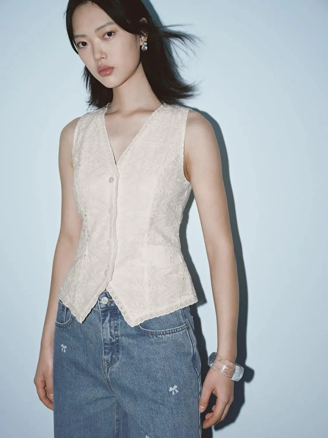 15245-guipure-lace-detail-button-up-nipped-waist-vests-2.webp Guipure Lace Detail Button Up Nipped-Waist Vests