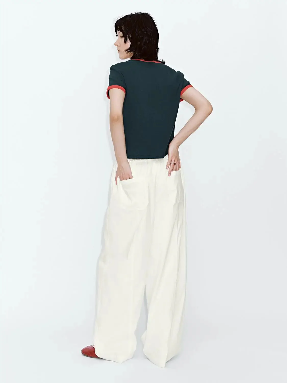 Drawstring Seamed Jogger Pants