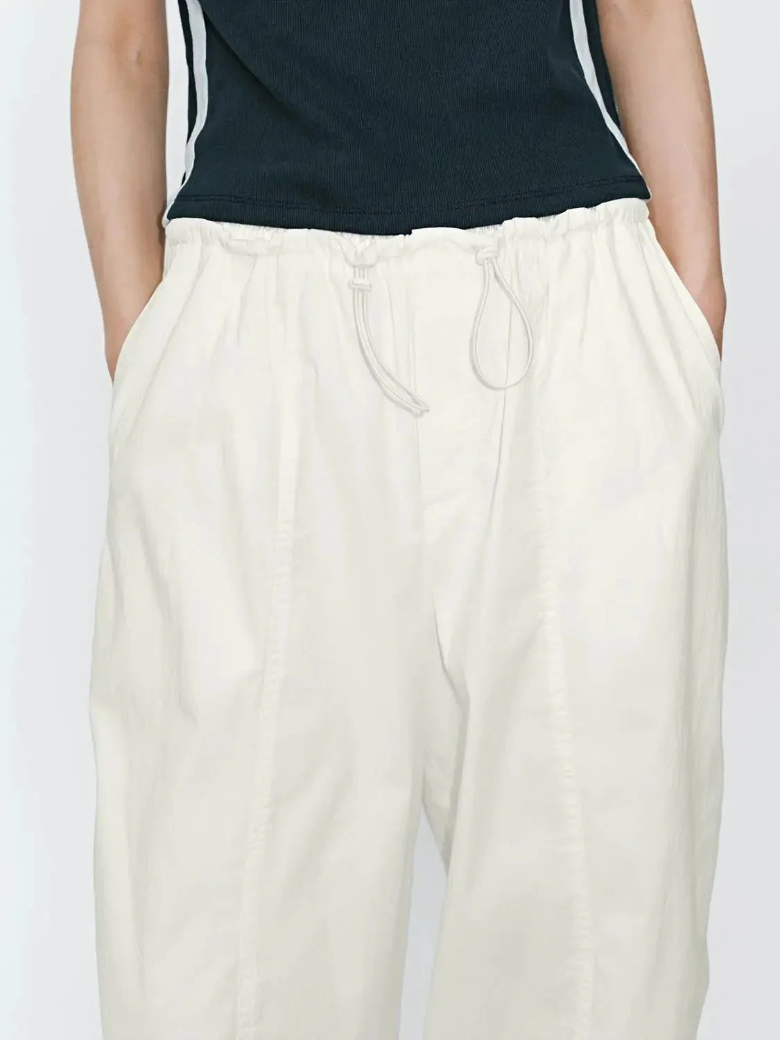 Drawstring Seamed Jogger Pants