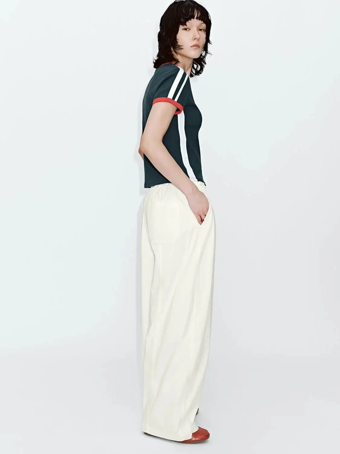 Drawstring Seamed Jogger Pants