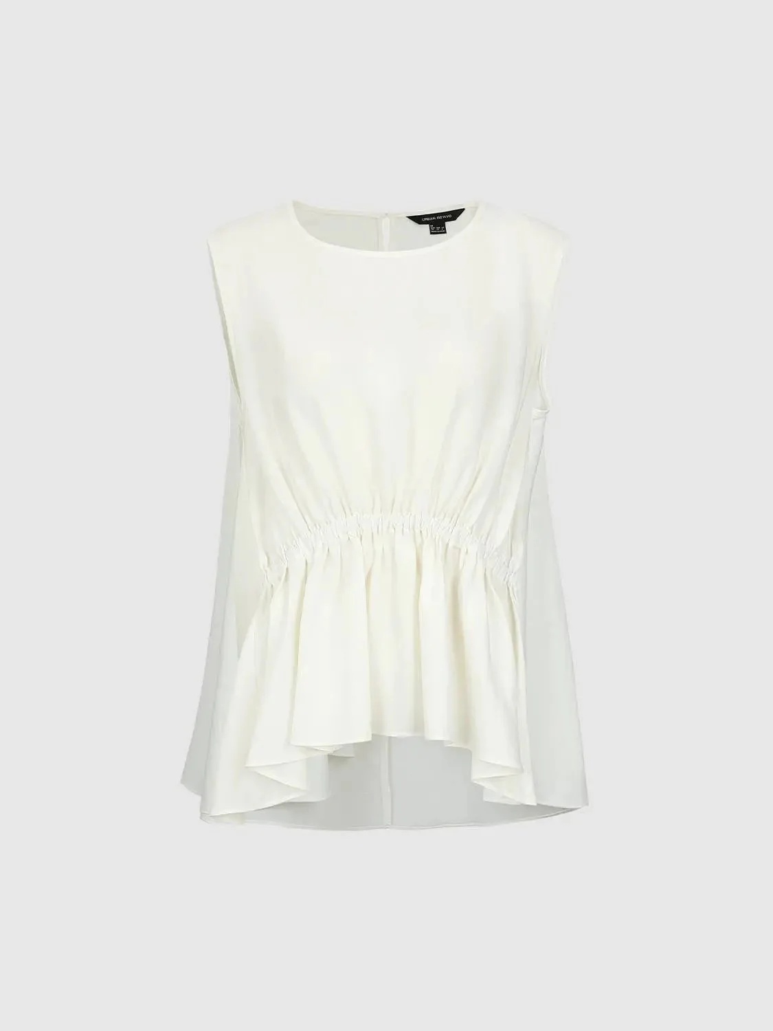 15317-linen-blend-crew-neck-shirring-detail-sleeveless-overhead-shirts-15.webp Linen Blend Crew Neck Shirring Detail Sleeveless Overhead Shirts