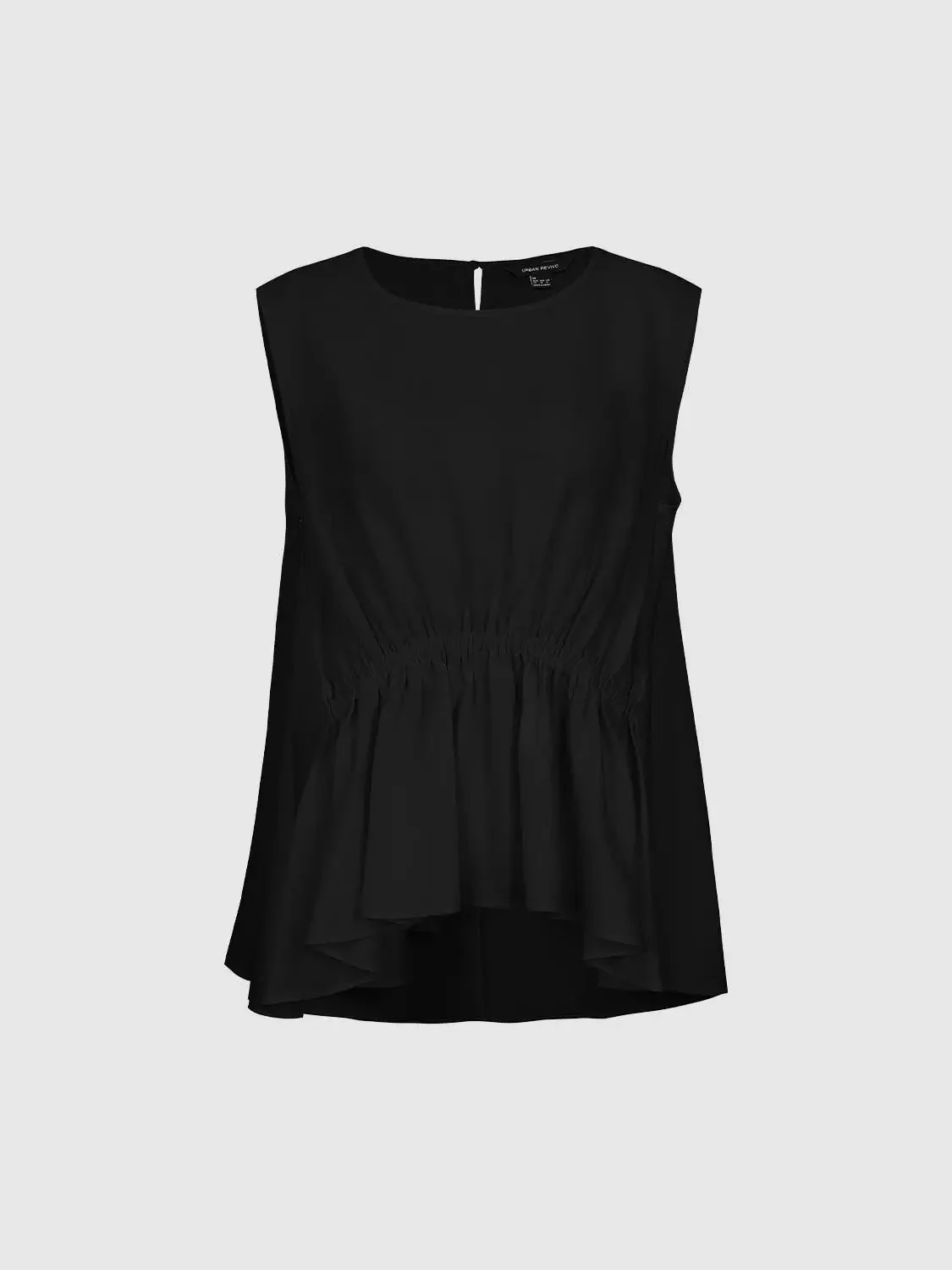 15317-linen-blend-crew-neck-shirring-detail-sleeveless-overhead-shirts-7.webp Linen Blend Crew Neck Shirring Detail Sleeveless Overhead Shirts
