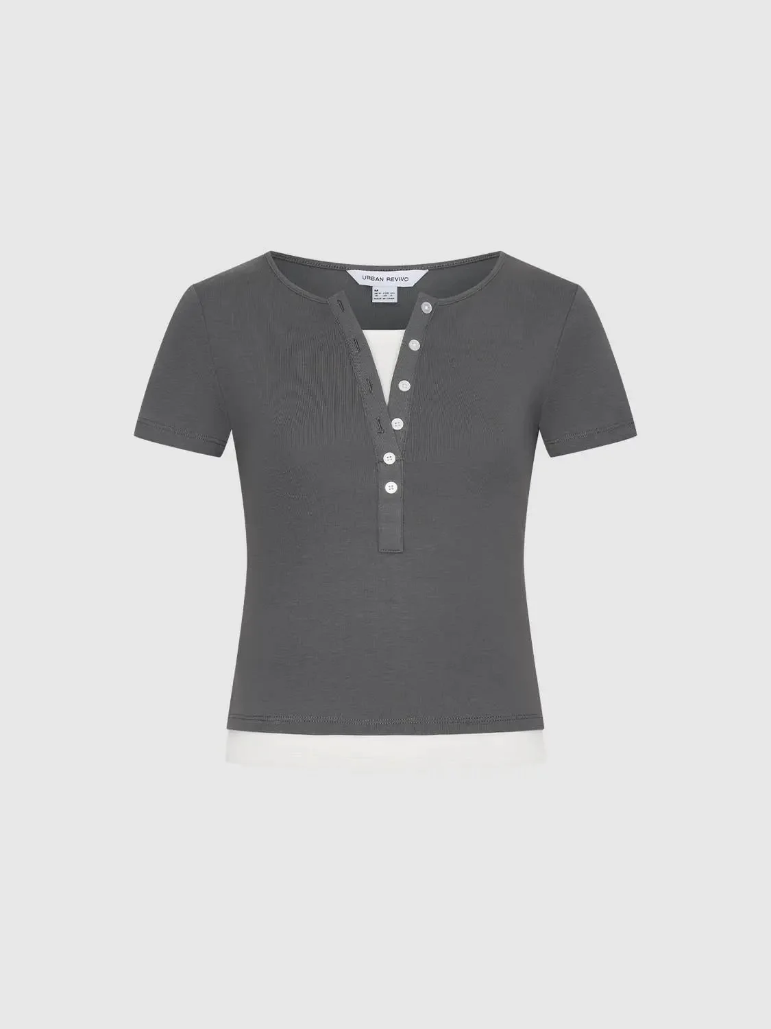 1539-cotton-blend-two-in-one-henley-neck-short-sleeve-t-shirts-7.webp Cotton Blend Two In One Henley Neck Short Sleeve T Shirts