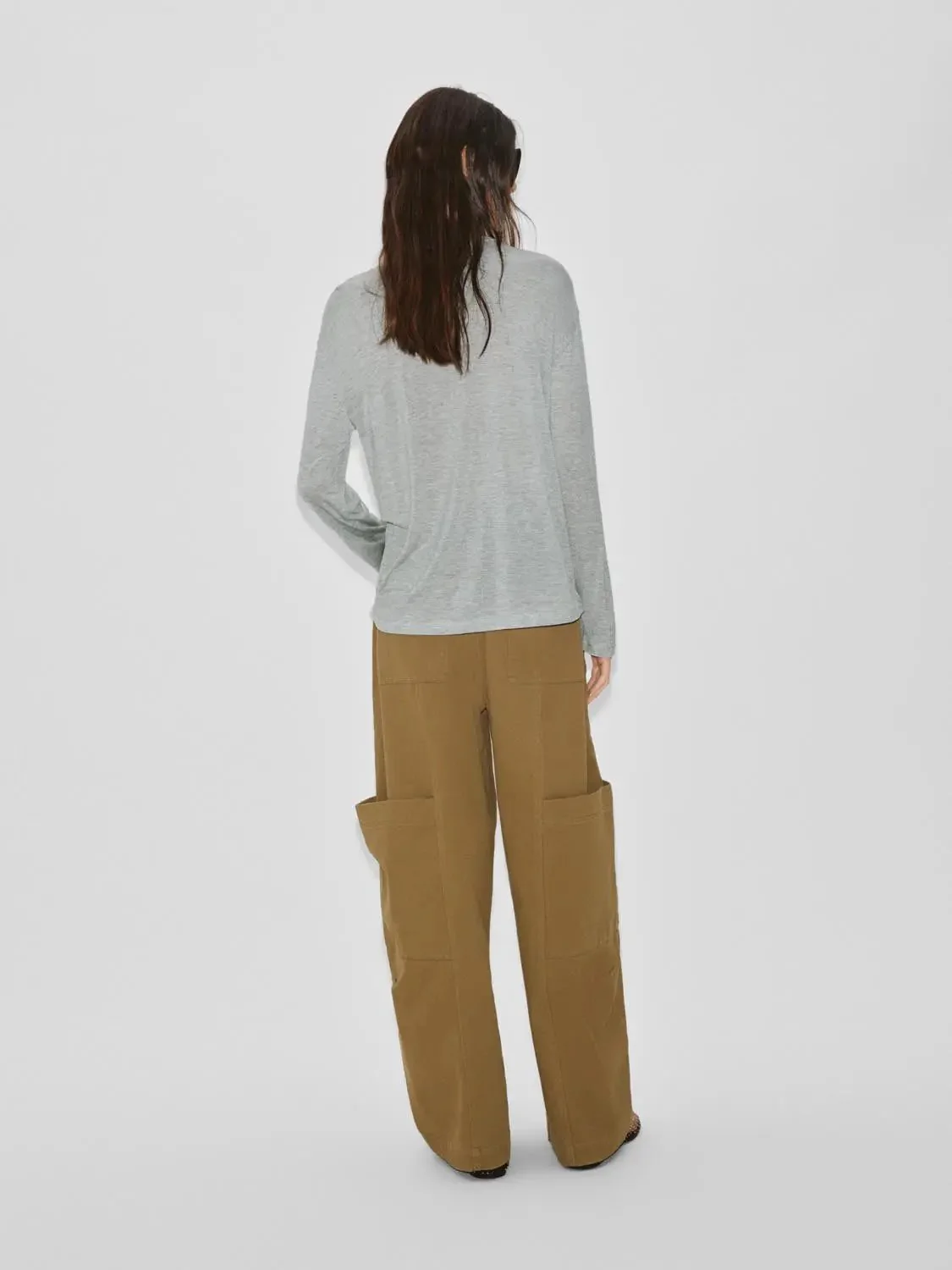 Elegant Soft Lyocell Printed Long Sleeve T Shirt