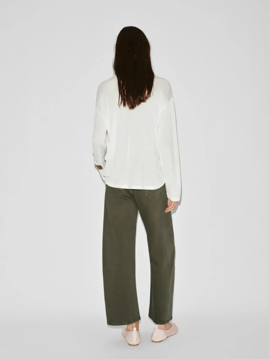 Elegant Soft Lyocell Printed Long Sleeve T Shirt