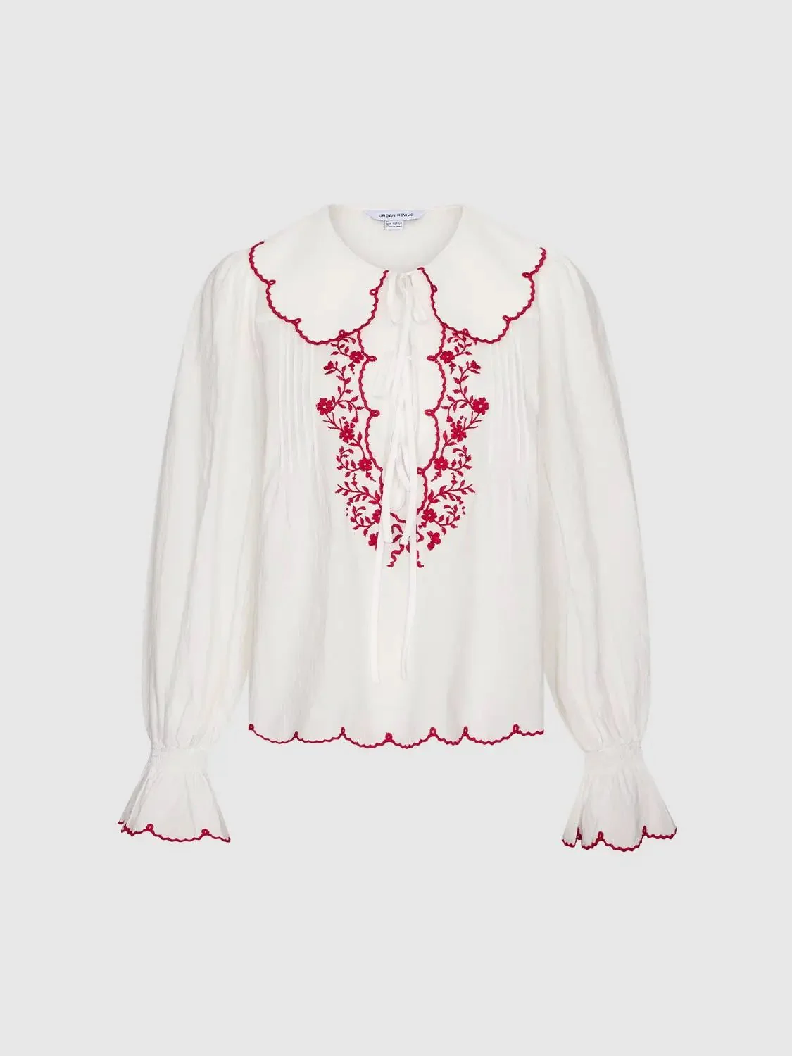 15476-contrast-ruffle-trim-tie-detail-overhead-shirts-7.webp Contrast Ruffle Trim Tie Detail Overhead Shirts