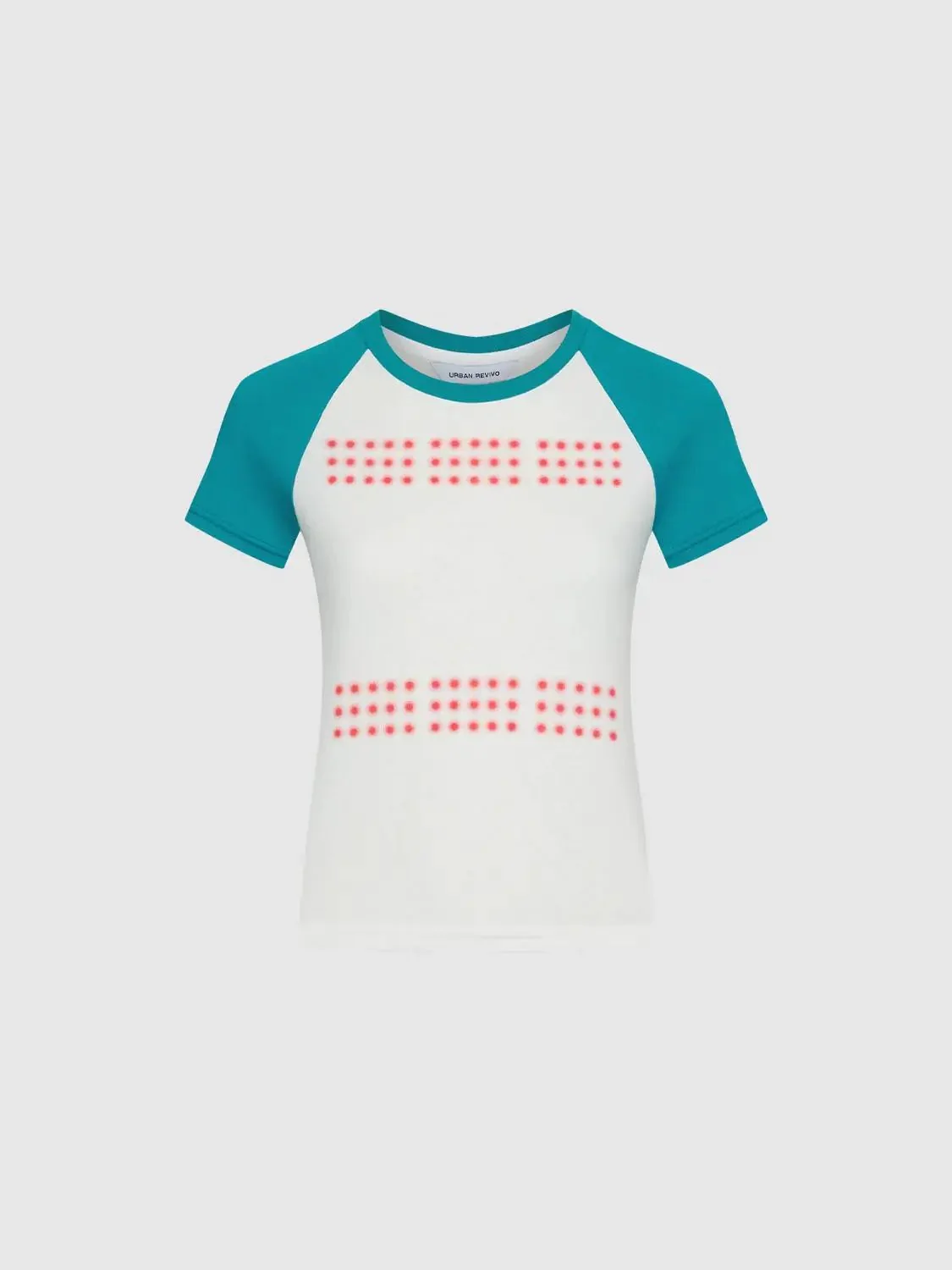 15546-cotton-contrast-raglan-sleeve-dot-print-t-shirt-7.webp Cotton Contrast Raglan Sleeve Dot Print T Shirt