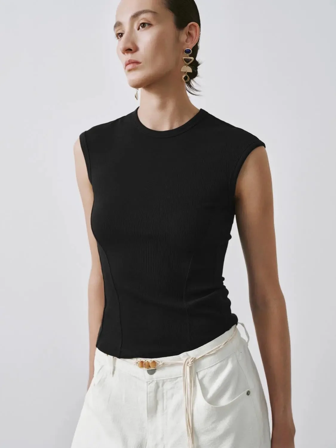15584-viscose-cotton-blend-cap-sleeve-stretch-t-shirts-2.webp Viscose Cotton Blend Cap Sleeve Stretch T Shirts