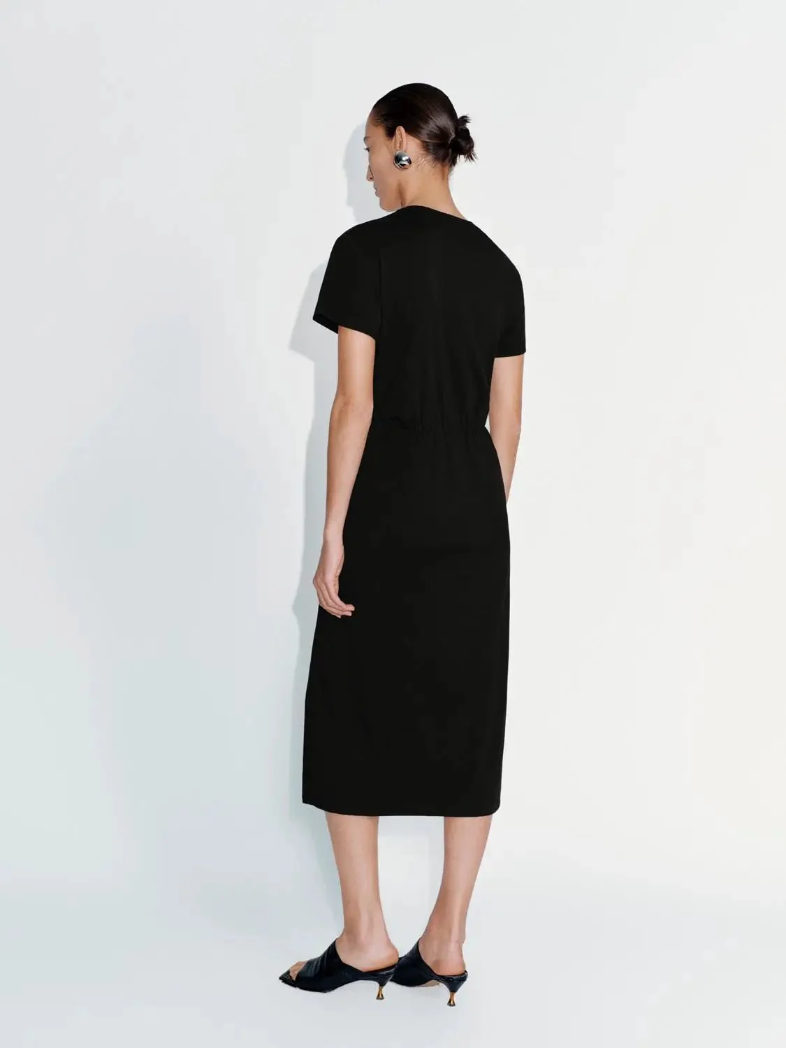 156-cotton-blend-draped-a-line-midi-dress-with-slit-6.webp Cotton Blend Draped A Line Midi Dress With Slit