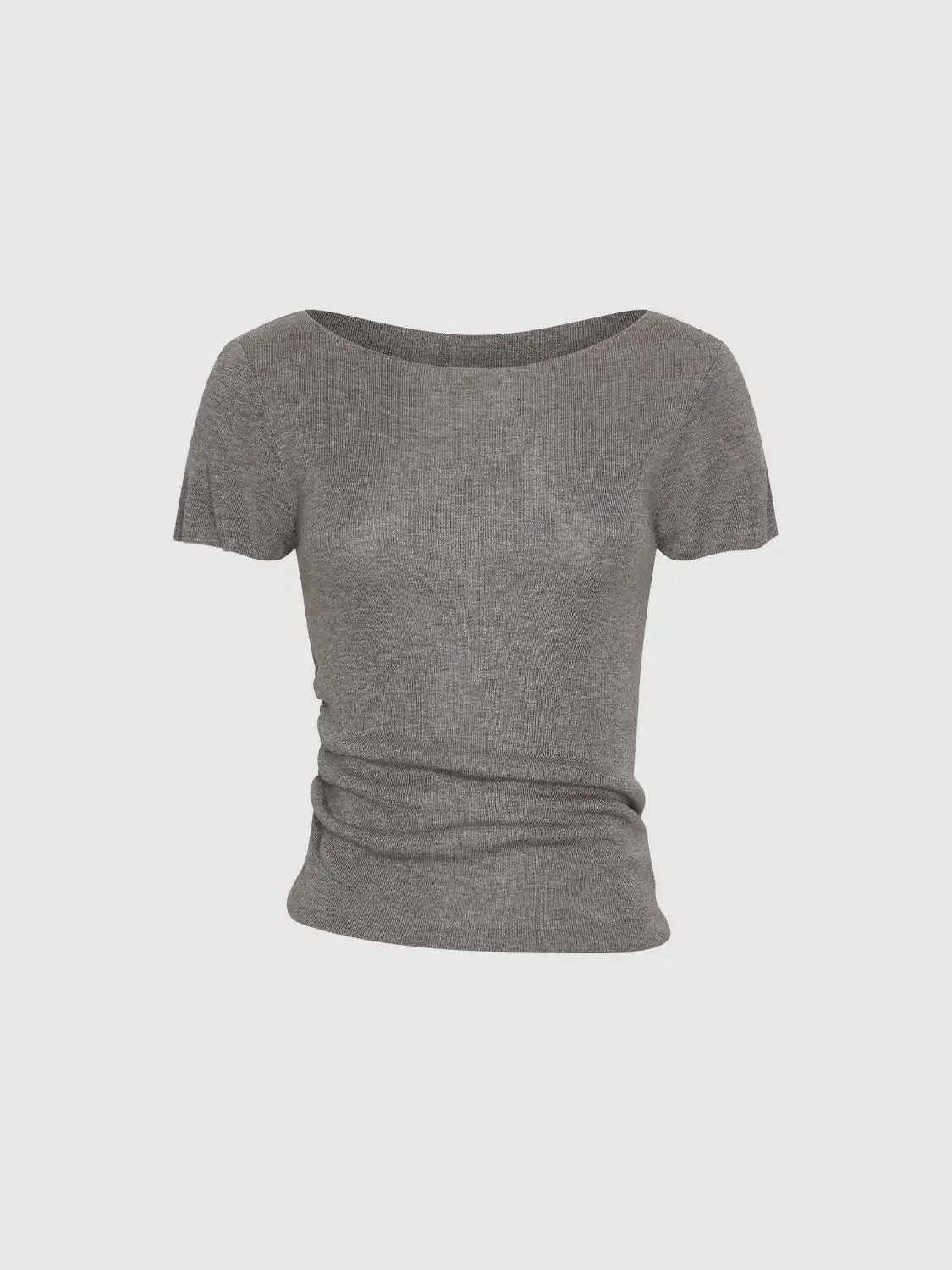1560-boat-neck-ruched-knitted-t-shirts-15.webp Boat Neck Ruched Knitted T-Shirts