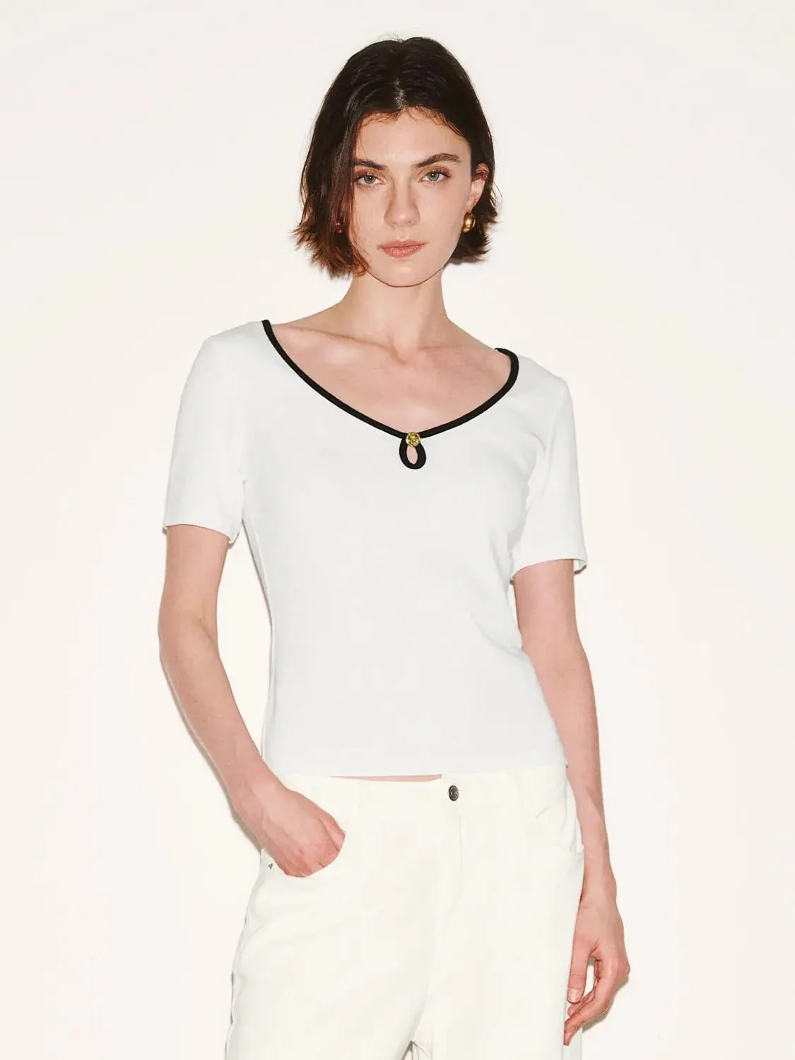 15618-contrast-trim-skinny-cotton-viscose-blend-t-shirt-1.webp Contrast Trim Skinny Cotton Viscose Blend T Shirt