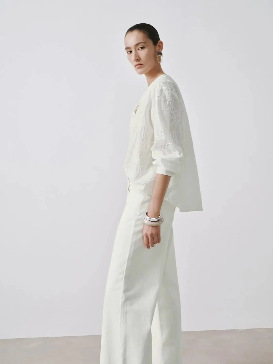 15629-floral-embroidered-tie-detail-v-neck-shirts-2.webp Floral Embroidered Tie Detail V-Neck Shirts