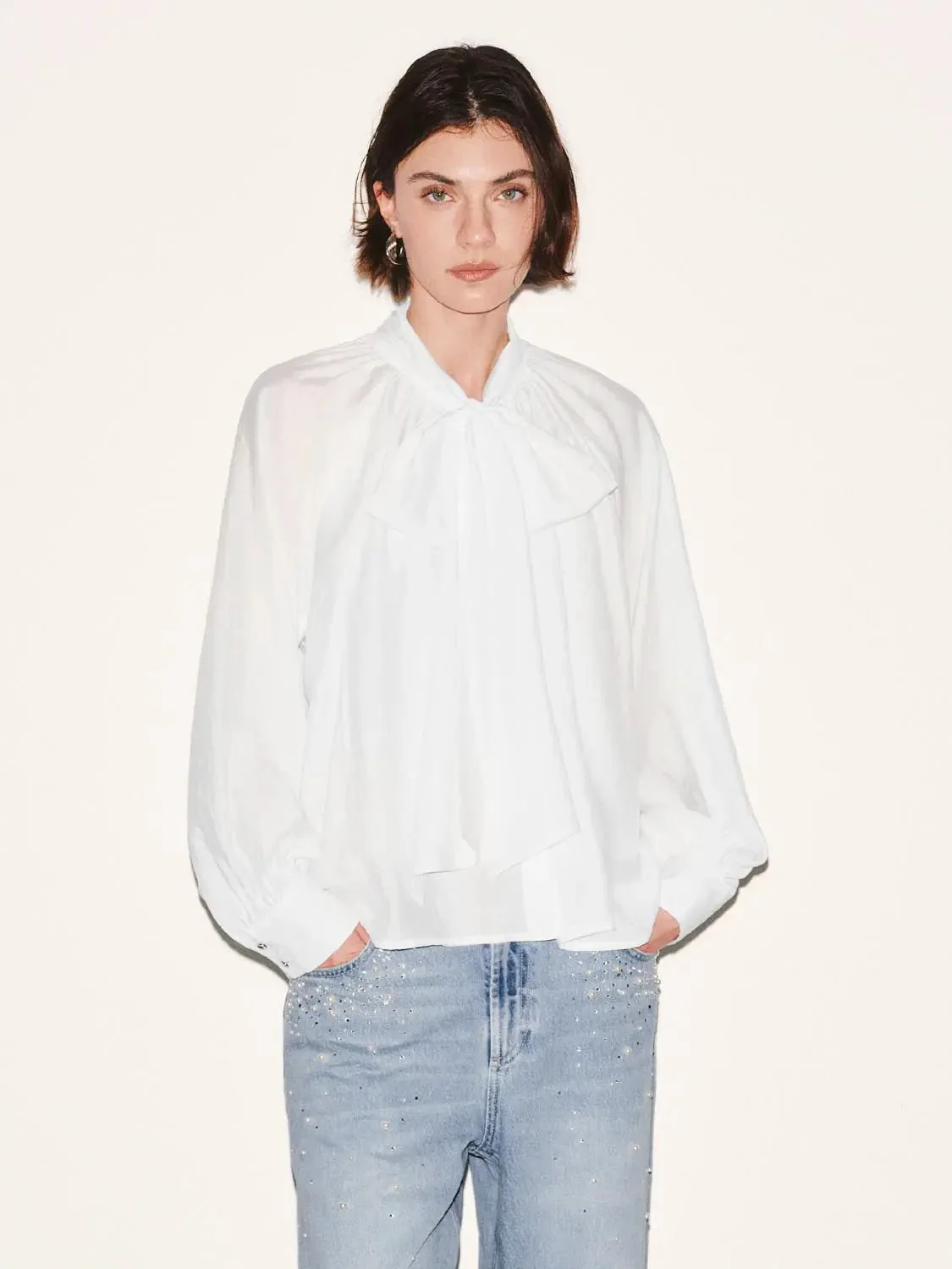 15640-scarf-detail-sheer-blouse-shirts-1.webp Scarf Detail Sheer Blouse Shirts