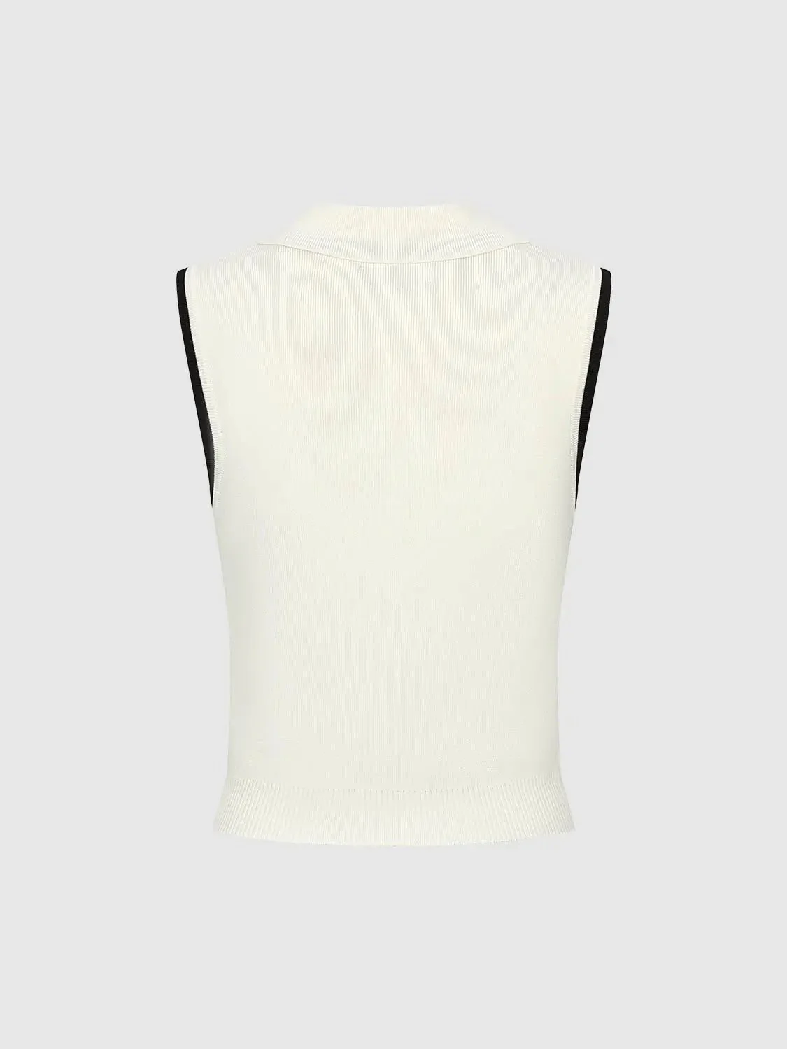 15652-polo-neck-contrast-trim-sleeveless-knitted-t-shirts-2.webp Polo Neck Contrast Trim Sleeveless Knitted T-Shirts