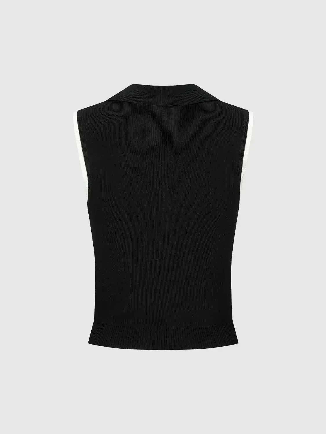 15652-polo-neck-contrast-trim-sleeveless-knitted-t-shirts-5.webp Polo Neck Contrast Trim Sleeveless Knitted T-Shirts