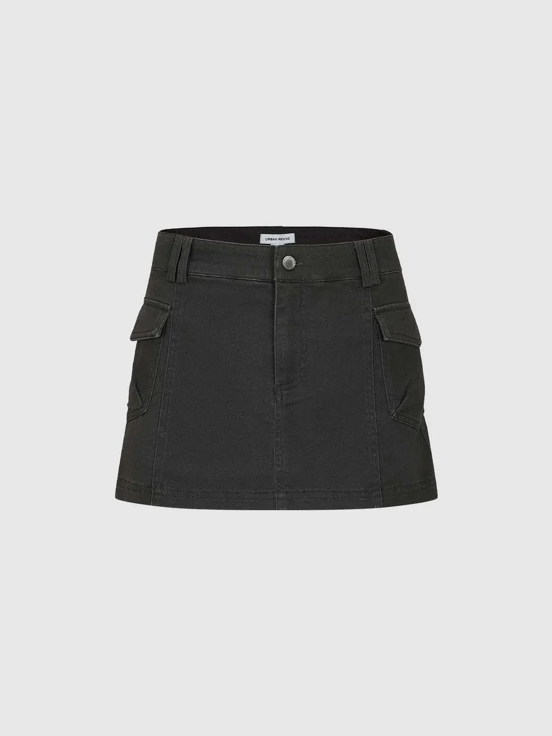 1571-flap-pocket-a-line-mini-skirts-with-slight-stretch-fabric-2.webp Flap Pocket A-Line Mini Skirts With Slight Stretch Fabric