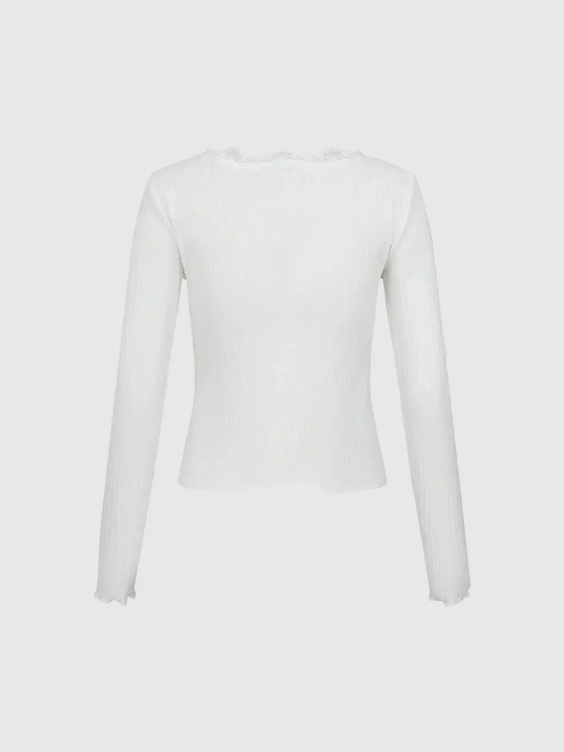 15738-lace-trim-henley-v-neck-long-sleeve-t-shirt-2.webp Lace Trim Henley V Neck Long Sleeve T Shirt