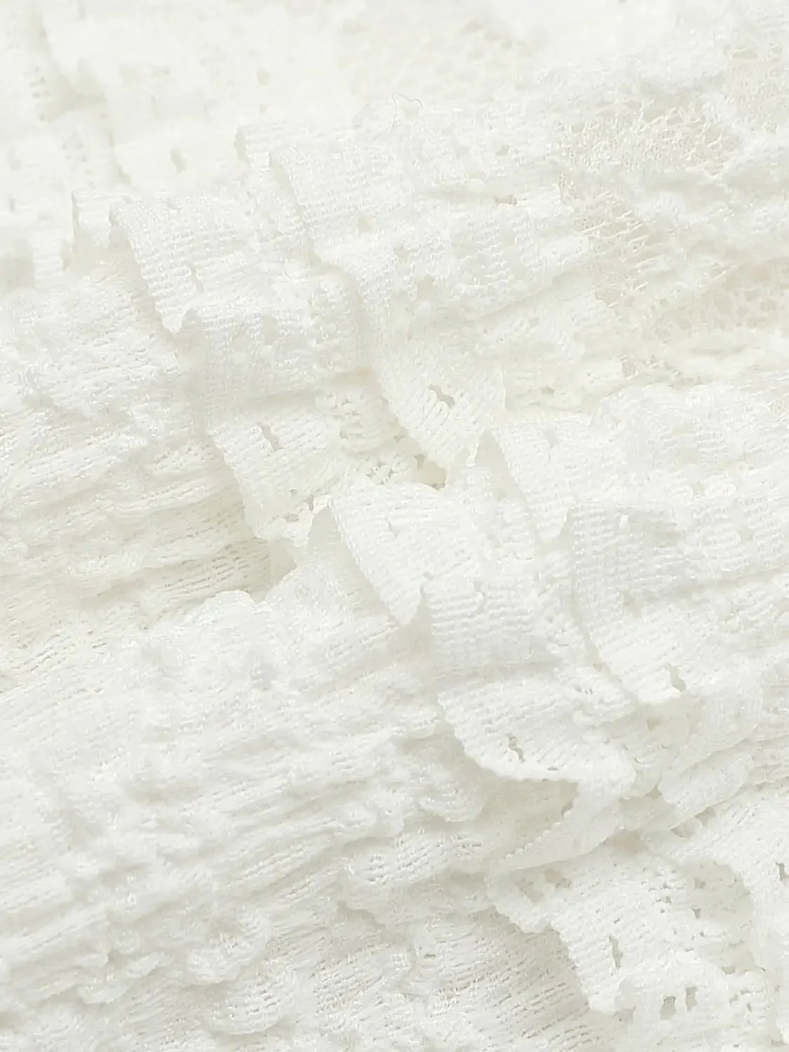 White Ruffle Collar Lace Long Sleeve T Shirt