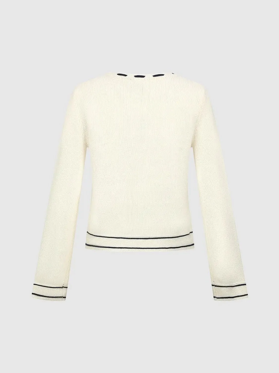 15792-argyle-bow-embellished-knit-with-dotted-trim-cardigan-2.webp Argyle Bow Embellished Knit With Dotted Trim Cardigan
